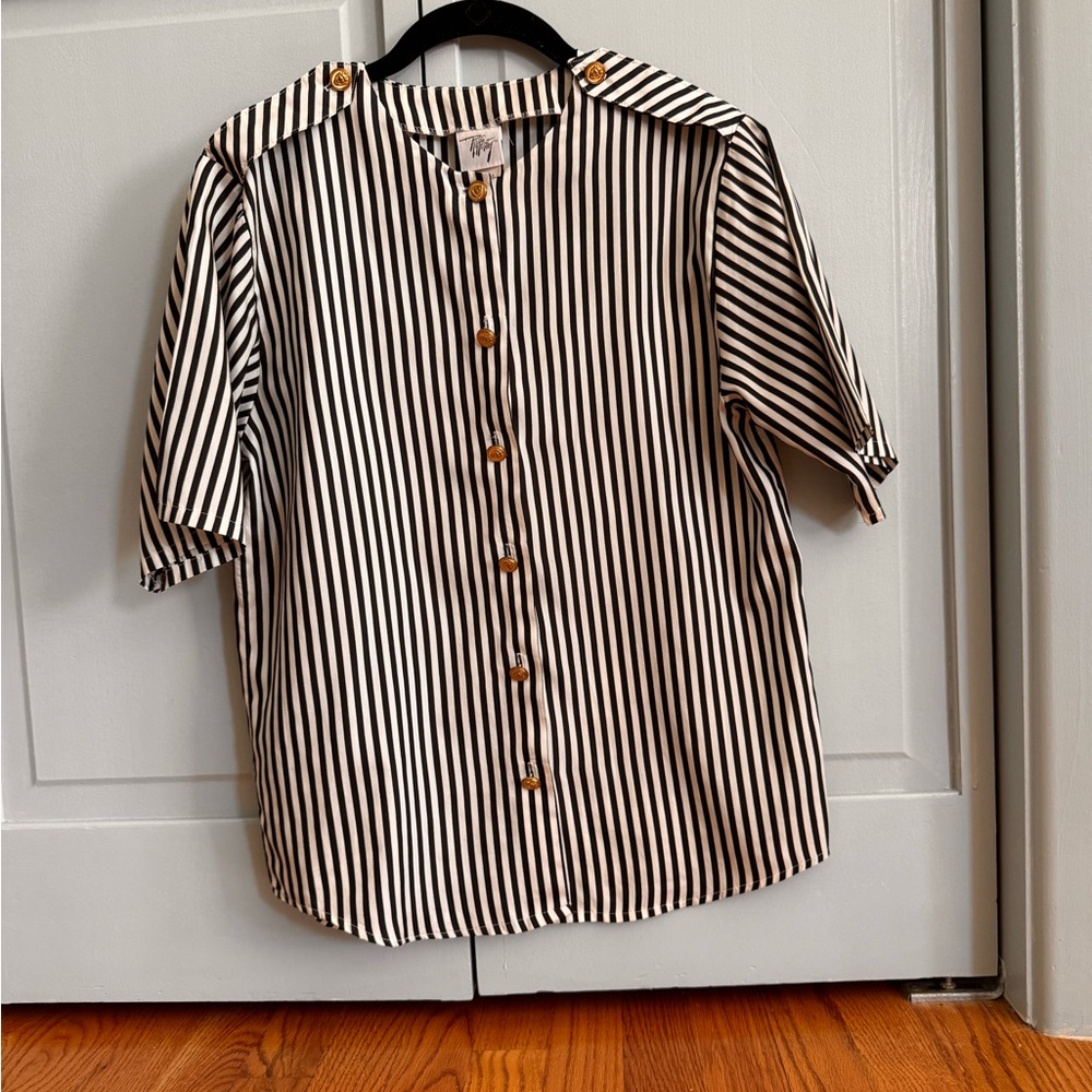Vintage striped blouse short sleeved